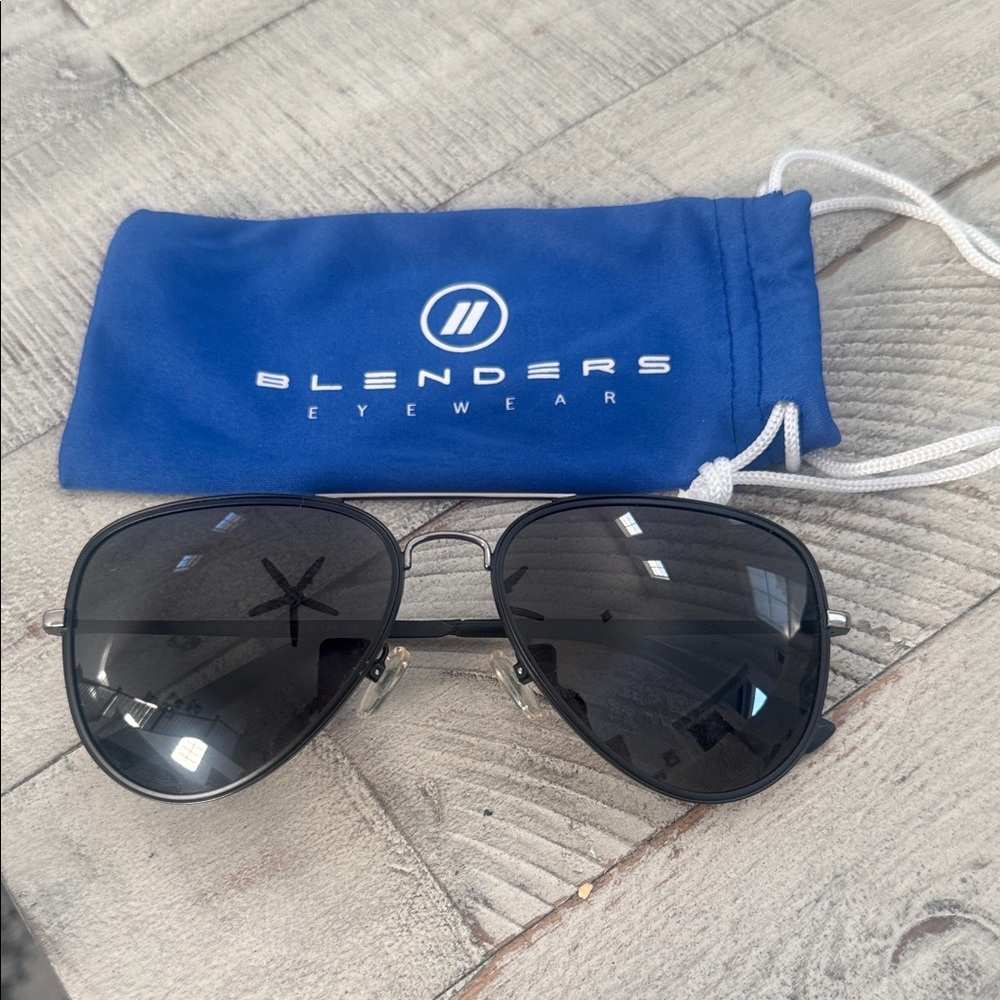 Blenders Eyewear Black Aviator Sunglasses